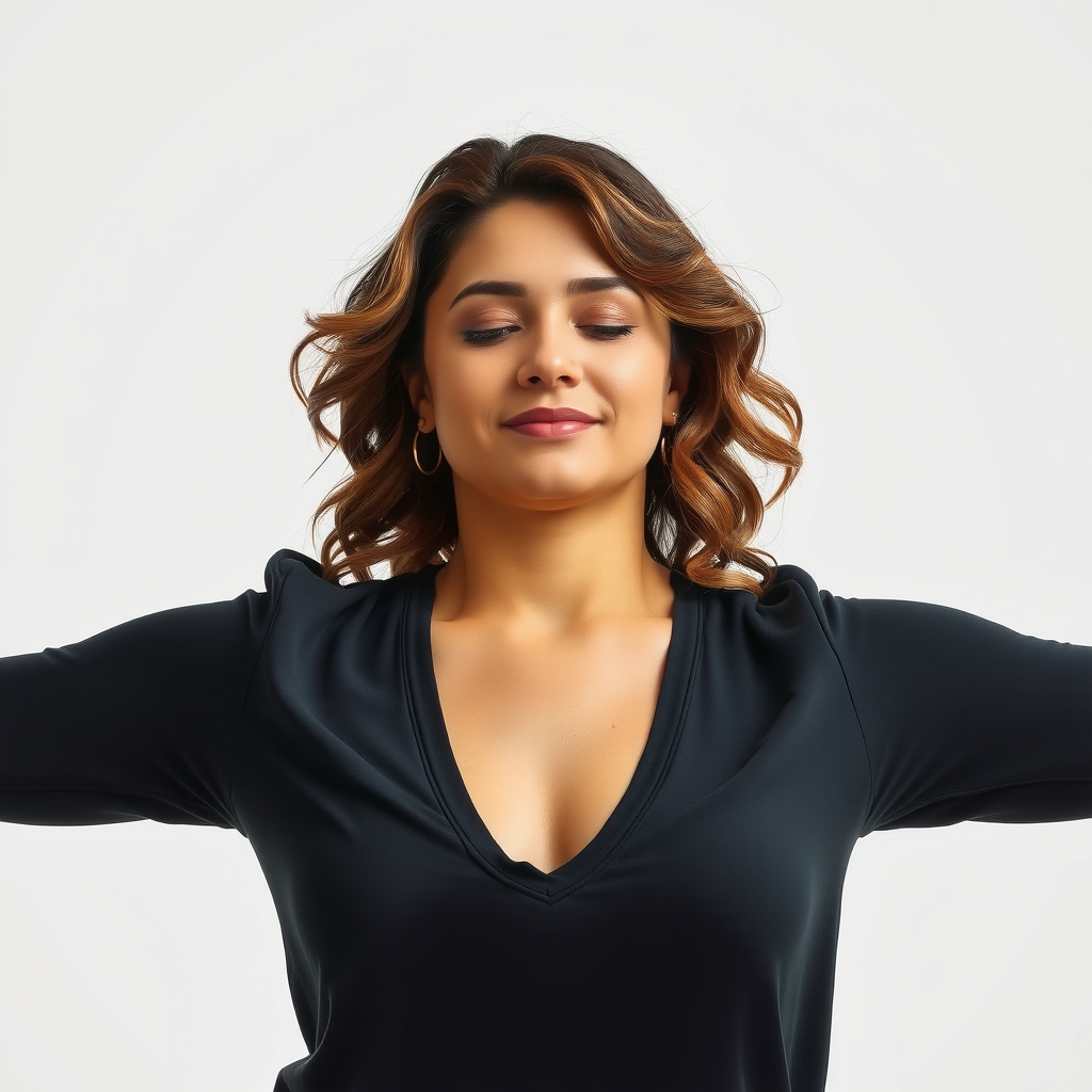 Professional portrait of Emma Rodriguez, restorative yoga specialist in peaceful yoga pose