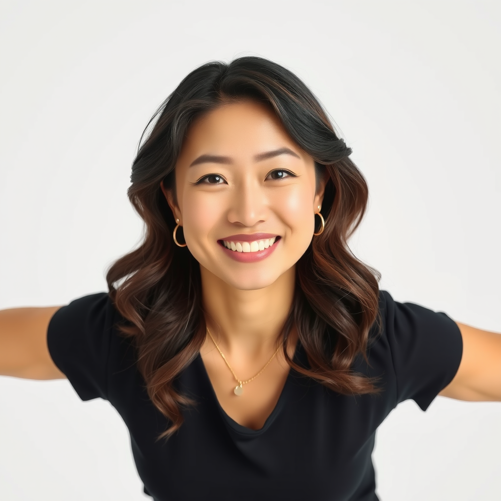 Professional portrait of Rachel Kim, gentle yoga instructor with compassionate expression